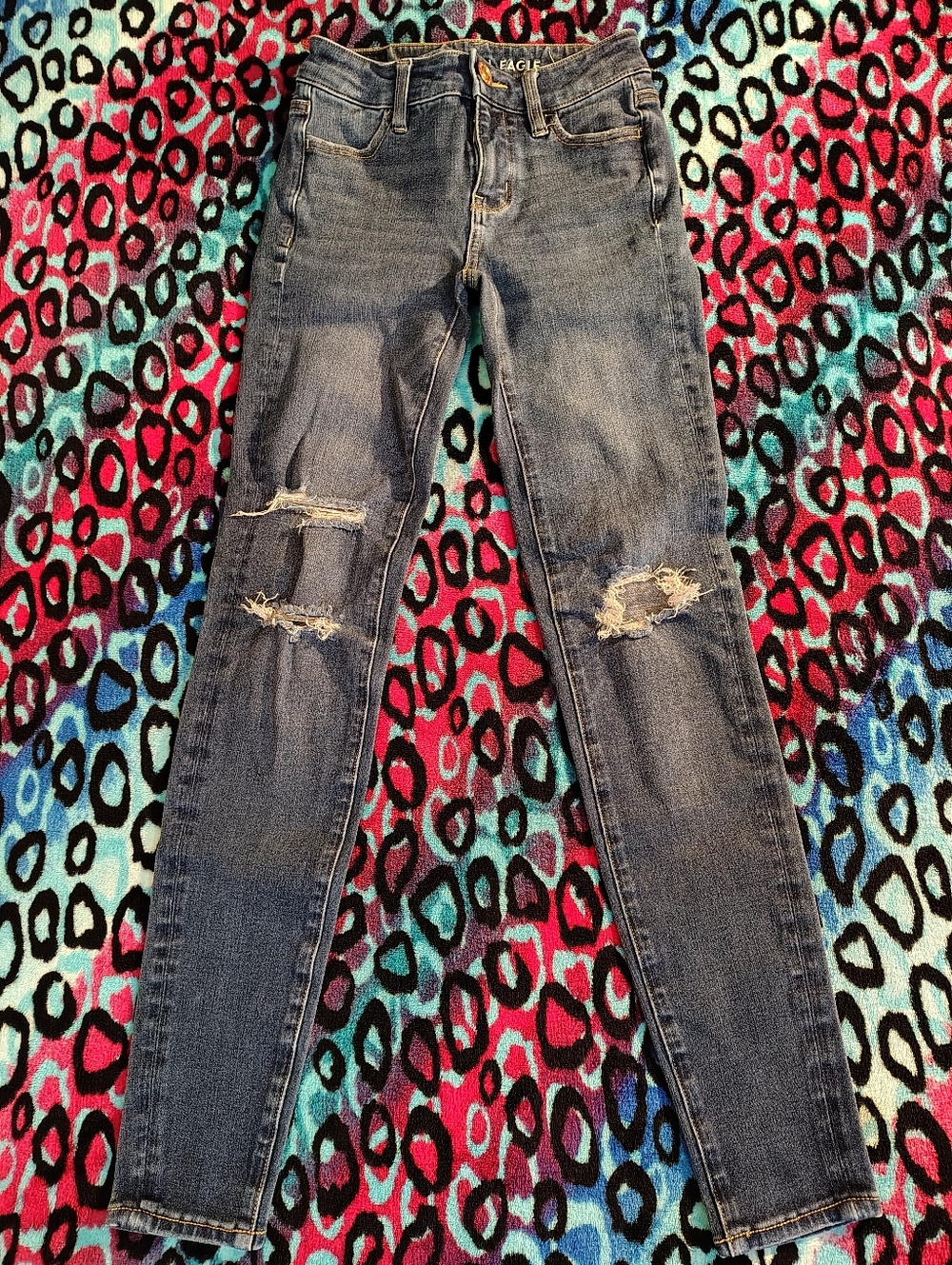 American Eagle High-Rise Distressed Skinny Jeans